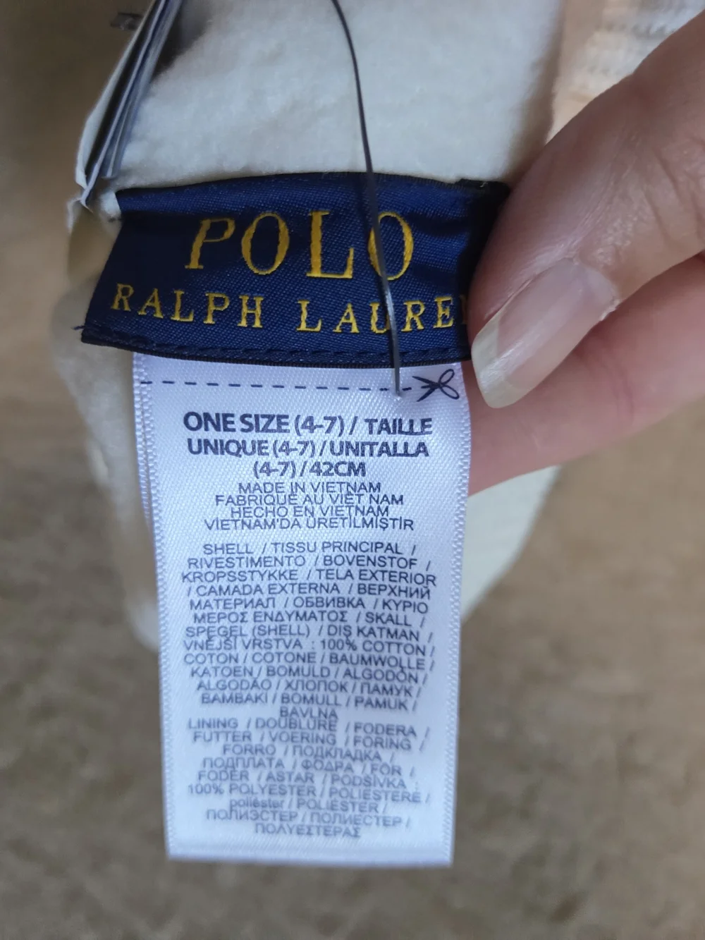 Polo by Ralph Lauren Cream Toddler Beanie And Fleece Lined